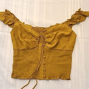 Windsor Yellow/Green Frill Crop Top